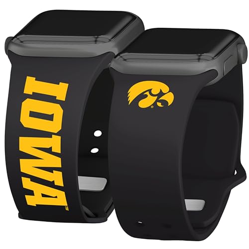 Iowa Hawkeyes Iconic Edition HD Watch Band Compatible with Apple Watch (42/44/45mm Long)