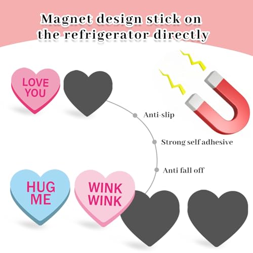 22 imanes decorativos con forma de corazón para refrigerador miniatura 3