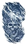 ジャグアタトゥー タトゥーシール 2週間で消えるタトゥー ヘナタトゥー 本物志向 狼 Wolf (gz1096)