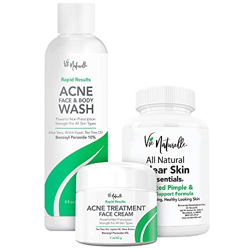 Acne Treatment Cream & Acne Wash for Face and Body & Acne Vitamin Supplements