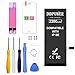 Akku [Super Kapazität] Kompatibel mit iPhone SE 2280mAh mit Reparatur Werkzeugsätzen, Gehärteter Glasscheibe, Reparaturanleitung