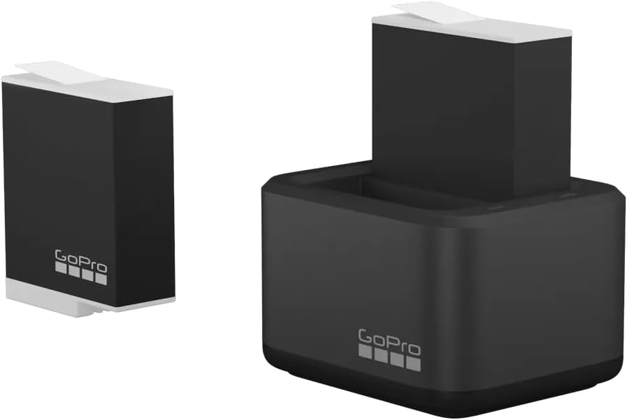 GoPro Dual Battery Charger + 2 Enduro Batteries (HERO12 Black/HERO11 Black/HERO10 Black/HERO9 Black) - Official GoPro Accessory
