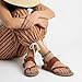 CUSHIONAIRE Leader Women’s Strappy Sandal – Premium Faux Leather Toe Loop Flat with Adjustable Ankle Strap & Cushioned Footbed, COGNAC 8