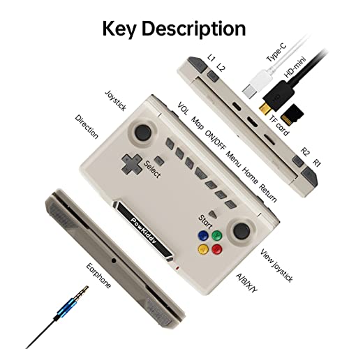 Console de jogos portátil,PowKiddy X18S Handheld Game Console Android 11 Video Game Player Tela de t
