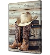 PBXBJY Western Cowboy Canvas Wall Art Cowboy Hat and Boots Pictures Prints Cowboy Hat Poster Pain...