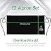 GREEN LIFESTYLE Server Aprons with 3 Pockets - Waist Apron, Waitress Apron for Women and Man, Water Resistant with Long Waist Strap Reinforced Seams, Half Apron (12 Pack - Black)