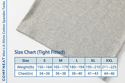 Comfneat Men's 6-Pack A-Shirts Tight Fit Tank Tops Cotton Spandex Undershirts (Gery Melange 6-Pack, Xxl) #TOP6