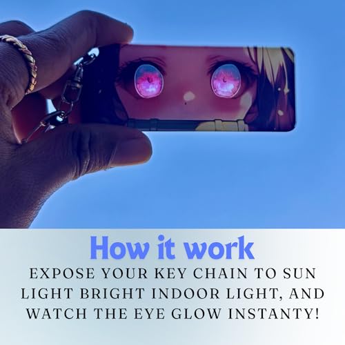 Image of Anime Acrylic Glowing Eyes Keychain | Luminous Eye Glow Key Ring | Premium Otaku Accessory for Bags, Bikes, Cars, Backpacks & Keys