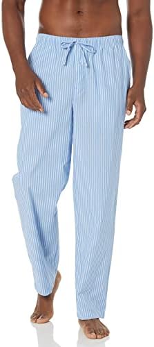 Amazon Essentials Men's Straight-Fit Woven Pajama Pant, Light Blue Stripe, X-Large