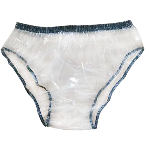 CSGTUO Erwachsene Pull on Plastikhosen Anti-Seiten-Leckage Inkontinenz Sicherheitshose Ruhige wasserdichte Windelbezüge Physiologisch Anti-Seiten-Leckage Wiederverwendbar,L,White