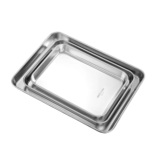 ステンレス製ベーキングトレイ 耐落下性長方形プレート 対角長27〜37.5cm 蒸し器(Medium version)