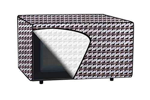 Image of The Furnishing Tree PVC Waterproof Microwave Oven Cover Compatible for Panasonic 27 L Convection NN-CD684BFDG Symmetric Pattern Black Grey