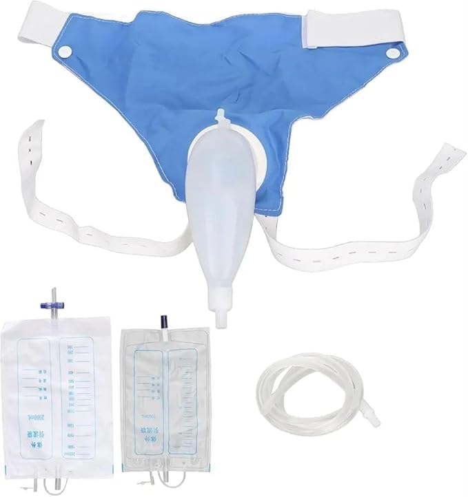 Reusable Silicone Urine Collector for Elderly men wearable urine bag for men urine drainage bag system for Adults male elderly-image-20