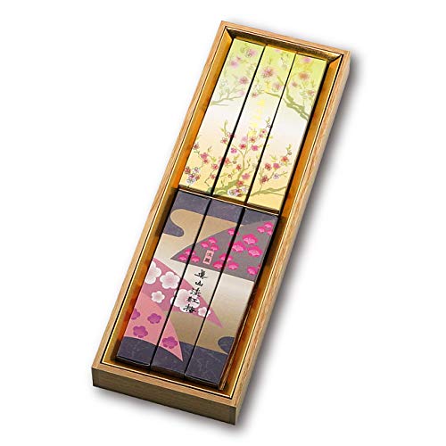 真山 (しんざん) 2種ミックス(淡紅梅・桃源香) 6箱 (眞山 国産 高級堺線香 合桐箱 ギフト包装無料)