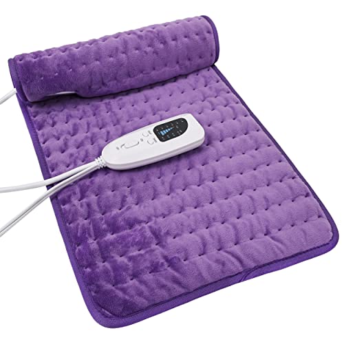 Image of Heating Pad Electric Heat Pad, Hot Heated Pad,Multiple Temp and Timer Settings,Suitable for Shoulders, Neck, arms, Abdomen, Back, Legs, etc. (Purple, 24 inchX12 inch)