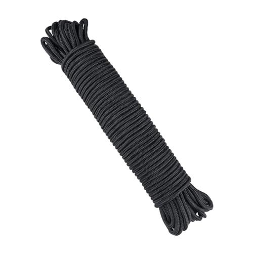 CXNXFD Corde Paracord de 6 mm en nylon de 30 m, couleur noire, peut être utilisée pour le bandage, le séchage, le camping, les activités de plein air