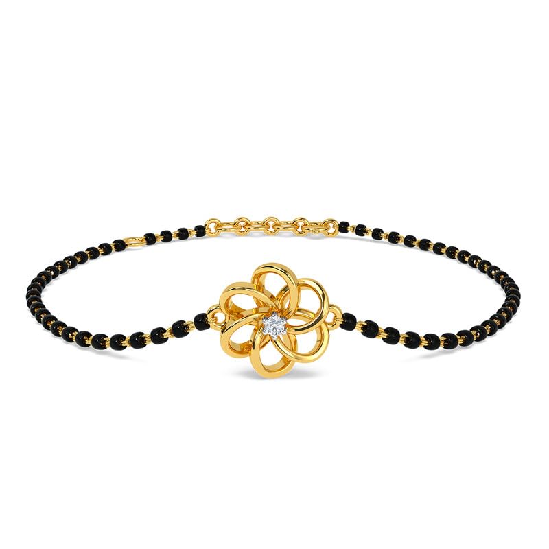 Image of KISNA Diamond Gold Mangalsutra Bracelet for Women
