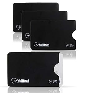 WallTrust Housse de Protection RFID pour Cartes de crédit, Lot de 3, Noires