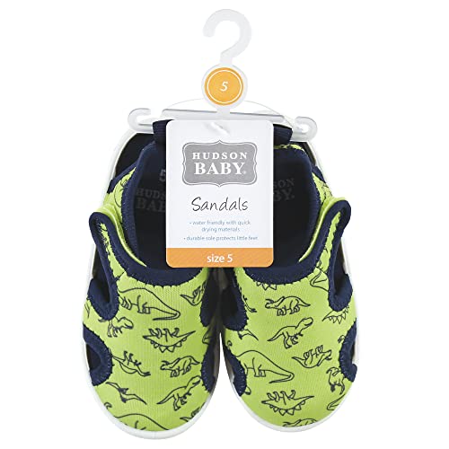 Hudson Baby Sandália infantil unissex e sapato aquático, dinossauro verde, Dinossauro verde, 10 Infa