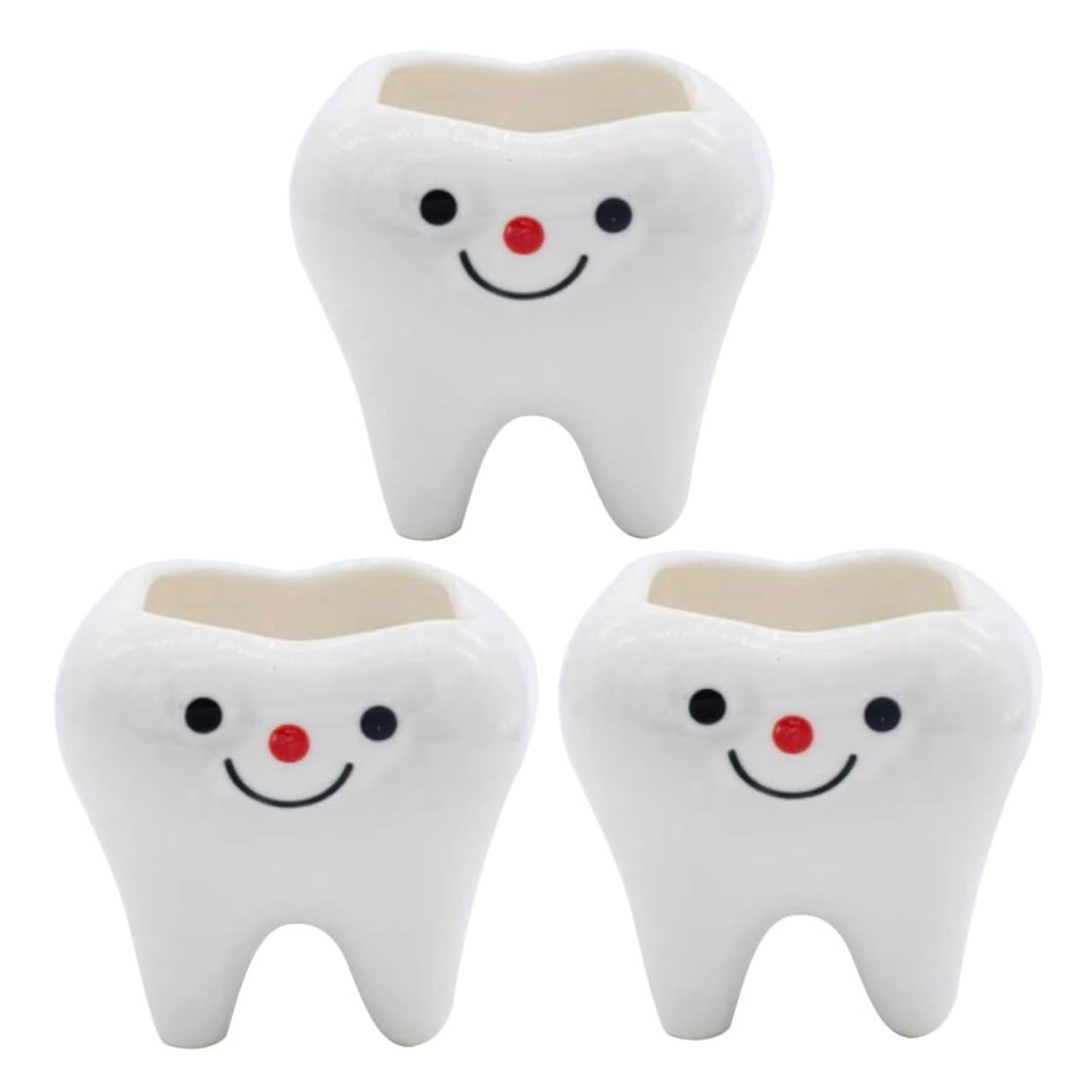 Pots de fleurs céramique forme de dent compacts pour petits intérieurs