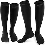CAMBIVO 2 Pairs Compression Socks for Men and Women(20-30 mmHg), Compression Stocking for Swelling, Nurse, Flight(Black, SM)