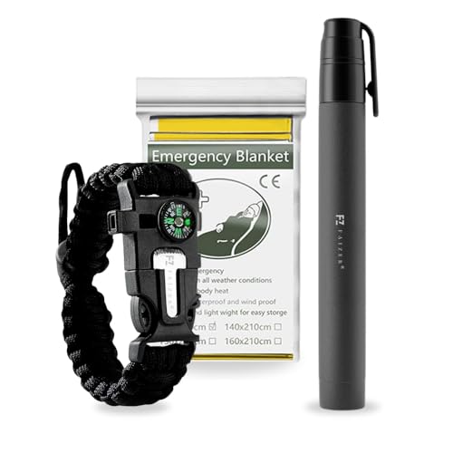 Kit de Survie, Bracelet de Survie, siflet, Filtre à Eau, Couverture de Survie, équipement complémentaire de la Radio d'urgence Solaire, survivalisme, Faizer