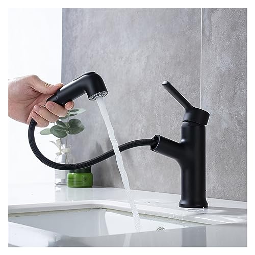 Grifo negro de cobre completo con interruptor robusto para lavabo elegante 7