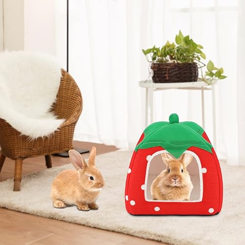 Image of BWOGUE Guinea Pig House Bed Cozy Hamster Cave Large Hideout for Dwarf Rabbits Hedgehog Bearded Dragon Winter Nest Hamster Cage Accessories