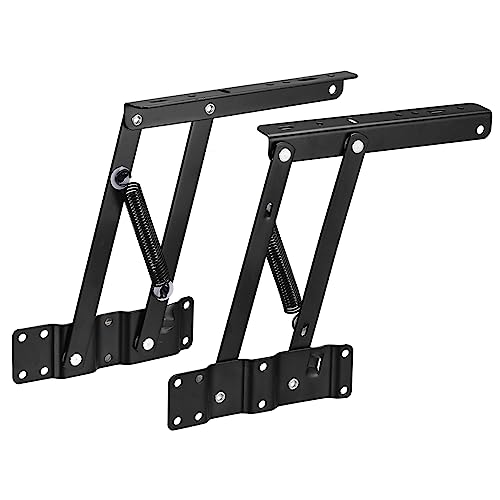 sourcing map Lot de 2 mécanismes de table basse relevables, mécanisme de 16,5 cm, ressort de charnière, capacité de charge 45,4 kg pour table à thé,...