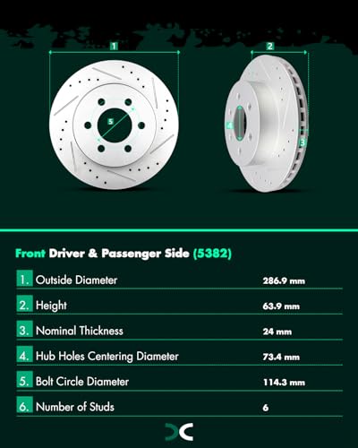 Image of SCITOO Front Disc Brake Rotors Kits Brakes Kit:5382