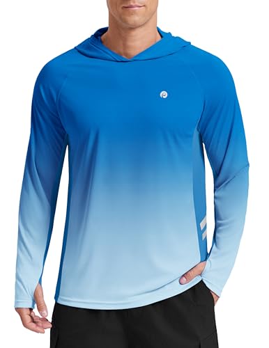 Image of PINSPARK Men's UPF 50+ Sun Shirts Long Sleeve Fishing Hoodie, UV Protection Rash Guard for Outdoor Hiking Running Swim Shirt