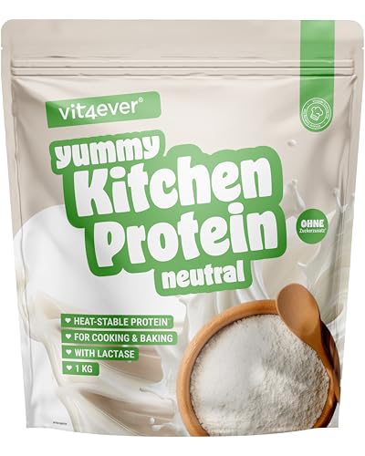 Yummy Kitchen - Proteína para Cocinar y Hornear - 1000 g de Proteína en Polvo - 82% Proteína, Estable al Calor, con Lactasa, Low Carb, Low Sugar, Sabor Neutro, Sin Gluten y Sin Aromas Artificiales