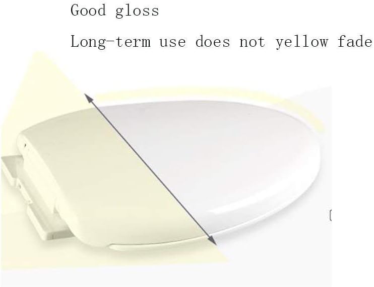 Colorful Toilet Lid with Mute Adjustable Hinge, Thickened Ultra-Resistant Cover, Easy to Install for V/U/O Toilets (White 35.4 x 42.3CM)