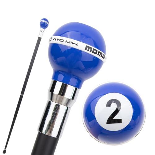 Blue White Number Two Ball Silver Walking Cane Fashion Decorative Walking Stick Gentleman Elegant Cosplay Cane Crosier 94cm