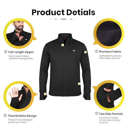 Image of Sun Protection Jacket Men| Sunscreen UV Protection Jacket for Mens Travel,Sports,Gym &Trekking Lightweight Stylish Jackets for Men's Winter Casual Wear