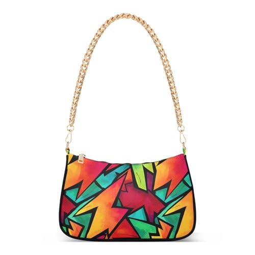 Clutch Shoulder Bags Tote Evening Purse Handbags for Women Gradient Lightning Arrow Hobo Bags with Zipper Closure