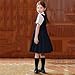 Girls Preppy Style Jumper Dress Short Sleeve Lapel Shirt with Necktie Pleated Cute School Uniform Outfits for 3-15 Years
