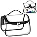 Trousse de Toilette Transparente PVC Étanche Trousse à Maquillage de Voyage Sac de Toilette Imperméable Portable Pochette Sac de Cosmétique Make Up Organisateur avec Poignée pour Femme Fille, Noir