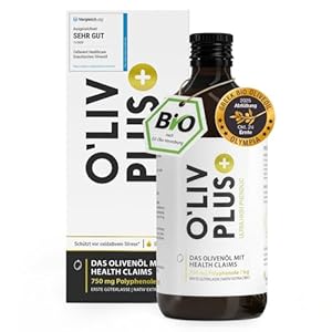 Das Olivenöl mit Gesundheitswert – extra hoher Polyphenol-Gehalt 750 mg/kg – Bio-Qualität – nur 1 Esslöffel/Tag – Oliv PLUS – 500 ml – 50 Portionen