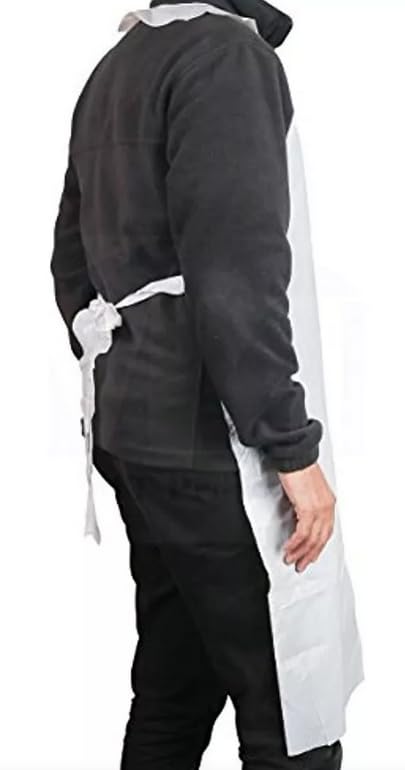 BALSAT Delantal Desechable de Polietileno 1250x800x0.08 cm | Protege Ropa en Ambientes de Trabajo, Alta Resistencia, Hipoalergénico y Económico | Azul o Blanco