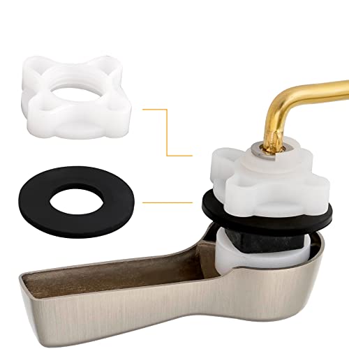 Image of Hibbent Universal Metal Side Mount Toilet Handle Kit, Brushed Nickel | Solid Brass Toilet Flush Tank Lever with Stainless Steel Adjustable Flapper Chains, Side Tank Toilet Handle for Most Toilets