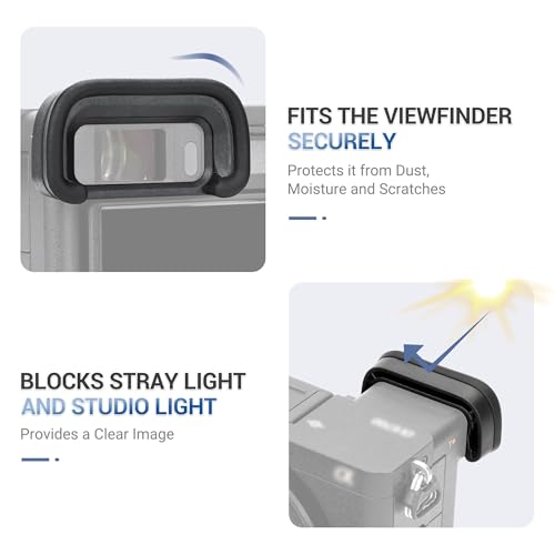 Image of A6700 Eyepiece Eyecup Eye Cup, JJC 2 Pack Eyecup Viewfinder for Sony A6700 Camera, Replaces Sony FDA-EP20 Eyepiece, Soft Silicone Material,360-Degree Rotatable,Protect Viewfinder from Impact & Scratch