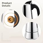 Homaisson Countertop Espresso Pot, 6-Cup Mocha Pot, 10.1 oz Coffee Percolator, Stainless Steel Italian Espresso Pot, Compact Design, Dishwasher Safe, Suitable for Various Stoves - Image 3