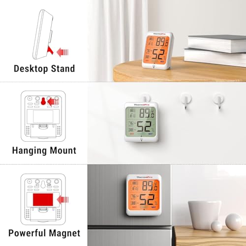 Image of LABART ThermoPro TP53 Digital Hygrometer Indoor Thermometer for Home, Temperature Humidity Sensor with Comfort Indicator & Max Min Records, Backlight Display Room Thermometer Humidity Meter