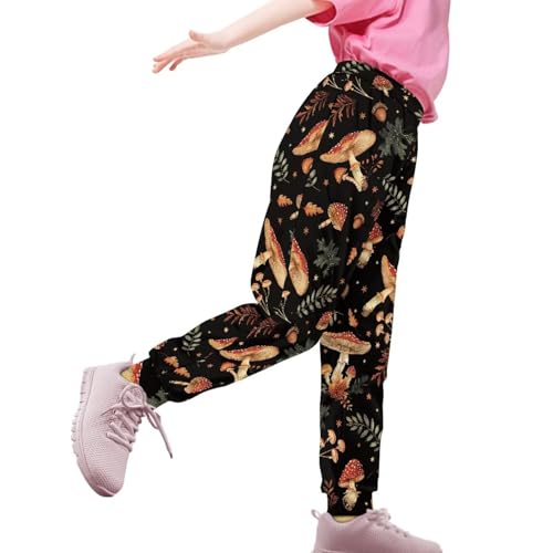 Girls Joggers Pants High Waisted Sweatpants with Pockets Stretchy Running/Hiking Trousers 4-15Y2