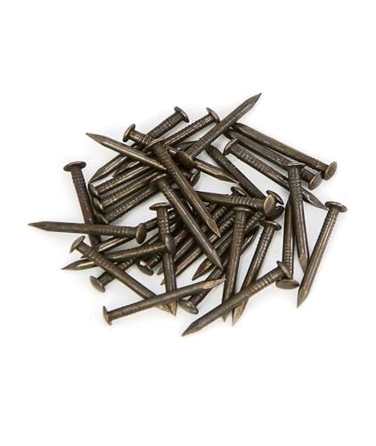 10/20/50/100 piezas Clavos mini cabeza redonda en latón antiguo, bronce, cobre puro, diámetro 1.2-2.8mm, longitud 8-50mm para bisagra de muebles y tambor (Color: (20pcs)2.8x30mm)((10pcs)2.8x50mm) miniatura 3