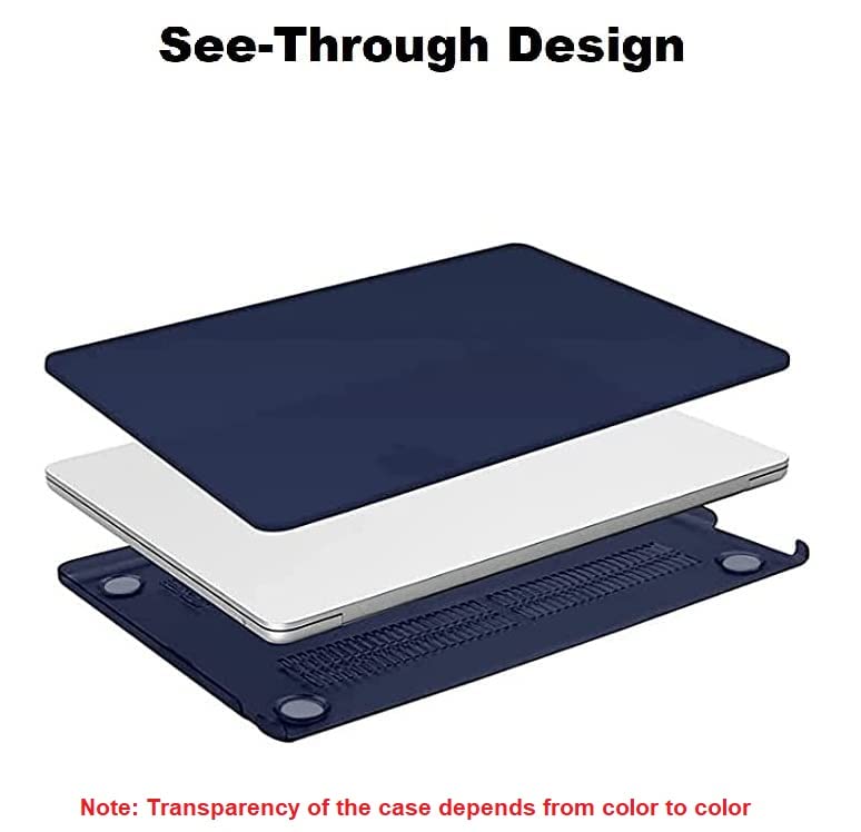 Image of Midkart Case Compatible with MacBook Air 13.6 inch M5 M4 M3 M2 Release 2026-2022 A3449 A3240 A3113 A2681 Touch ID Hard Shell Cover Keyguard Dust Plugs for MacBook Air 13 inch Case, Navy Blue
