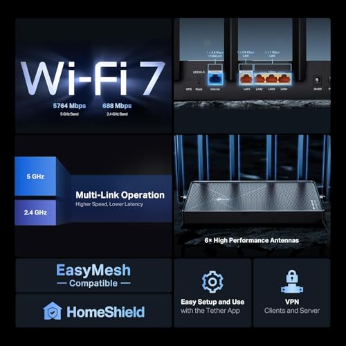 Image of Archer BE6500 Dual-Band Wi-Fi 7 Router 6.5 Gbps Compatible with TP-Link