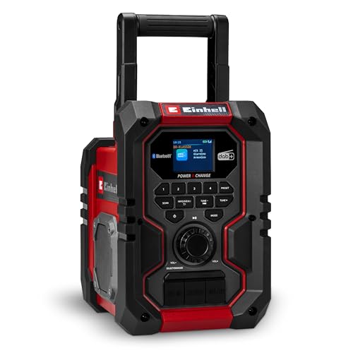 Einhell Cordless Building Site Radio 18V Power X-Change DAB+ FM Bluetooth AUX USB Automatic Station Search TFT Colour Display IP65 Without Battery TE-CR 18 Li