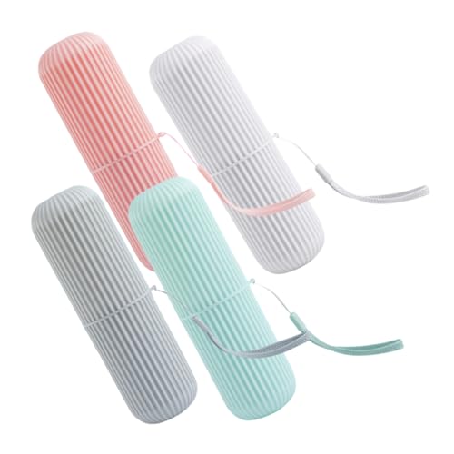 Anneome 4 Piezas Estuche Portátil para Cepillo de Dientes Caja de Viaje para Cepillo y Pasta Dental Contenedor Compacto y Resistente de PP para Hotel y Uso Familiar